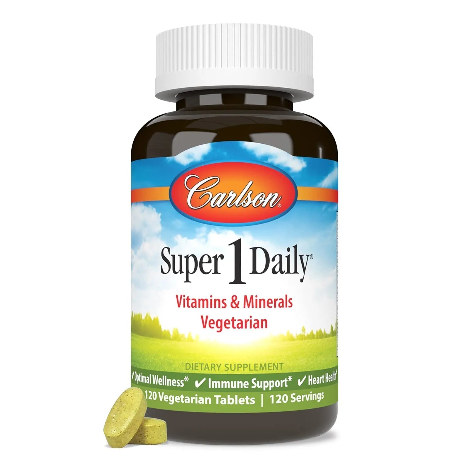 Carlson - Super 1 Daily, Vegetarian Multiple Formula, Multivitamin, Optimal Wellness, 120 Tablets Carlson uk supplements