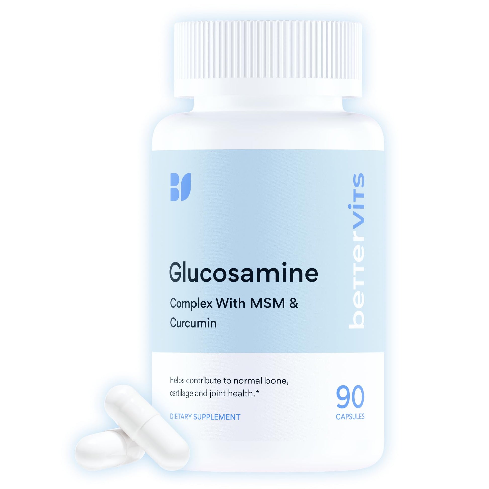 Bettervits Glucosamine Complex with MSM Сhondroitin | Joint Supplements for Women and Men with Vitamin C | Arthritis Support Supplement for Mobility & Flexibility - 90 Capsules Bettervits uk supplements