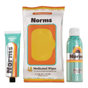 Norms The Full Hemorrhoid Treatment Bundle Medicated Wipes, Touch-Free Spray, and 5% Lidocaine Cream to Relieve Painful Itching, Burning & Swelling – Complete Hemorrhoid Care System Norms uk supplements