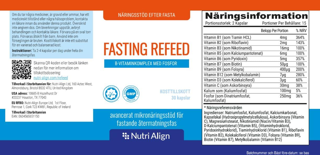 Nutri-Align Fasting Refeed Multivitamin | 30 Fasting Multi Vitamin Capsules | Multivitamin for Men & Women | Vitamin B Complex, Phosphorus & Vitamin D & C Fasting Multivitamins | Gluten Free Nutri-Align uk supplements