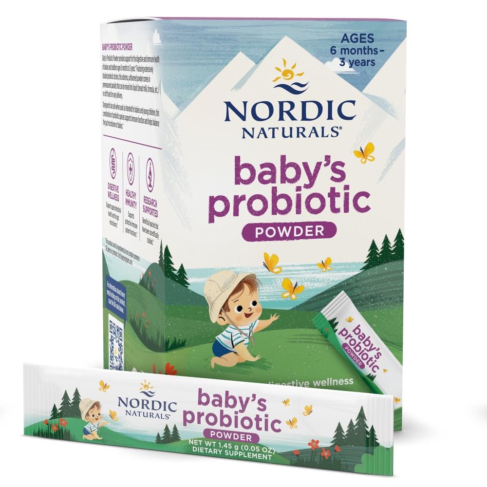 Nordic Naturals Baby’s Nordic Flora Probiotic Powder, Unflavored - 30 Packets - 4 Billion CFU - Digestive Health & Immune Support for Babies & Toddlers (6 Months to 3 Years) - 30 Servings Nordic Naturals uk supplements