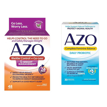 AZO Bladder Control with Go-Less® & Weight Management Dietary Supplement & Complete Feminine AZO uk supplements