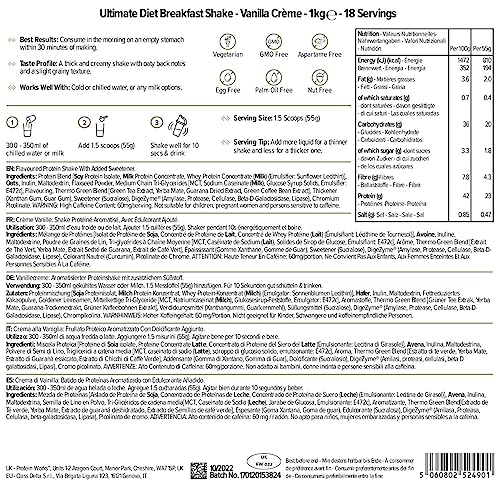Protein Works - Ultimate Diet Breakfast Shake | Low Calorie Breakfast Shake | Low Sugar High Protein Breakfast Protein Works uk supplements