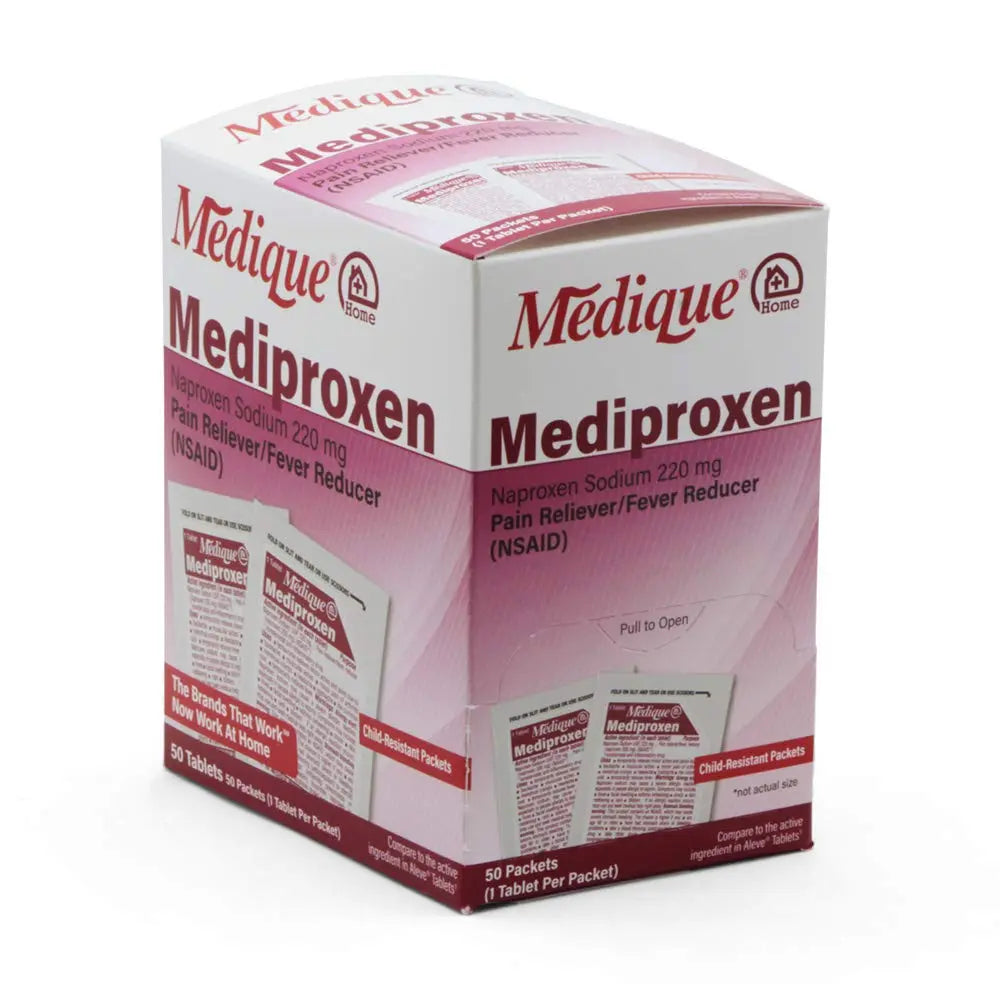 Medique @ Home Mediproxen Compare Active Ingredient to Aleve 50 x 1 (Child Resistant Packaging), White (73750) Medique uk supplements