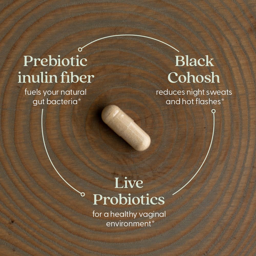 New Chapter All-Flora Probiotic Menopause Balance, Ultra-Concentrated Probiotics for Women with Black Cohosh for Menopause Hot Flashes, 100% Vegan, 30 Vegan Capsules New Chapter uk supplements