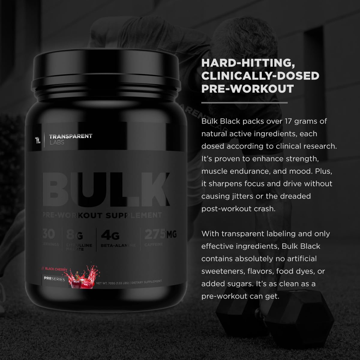 Transparent Labs Bulk Black - Sour Gummy - 30 Servings Transparent Labs uk supplements
