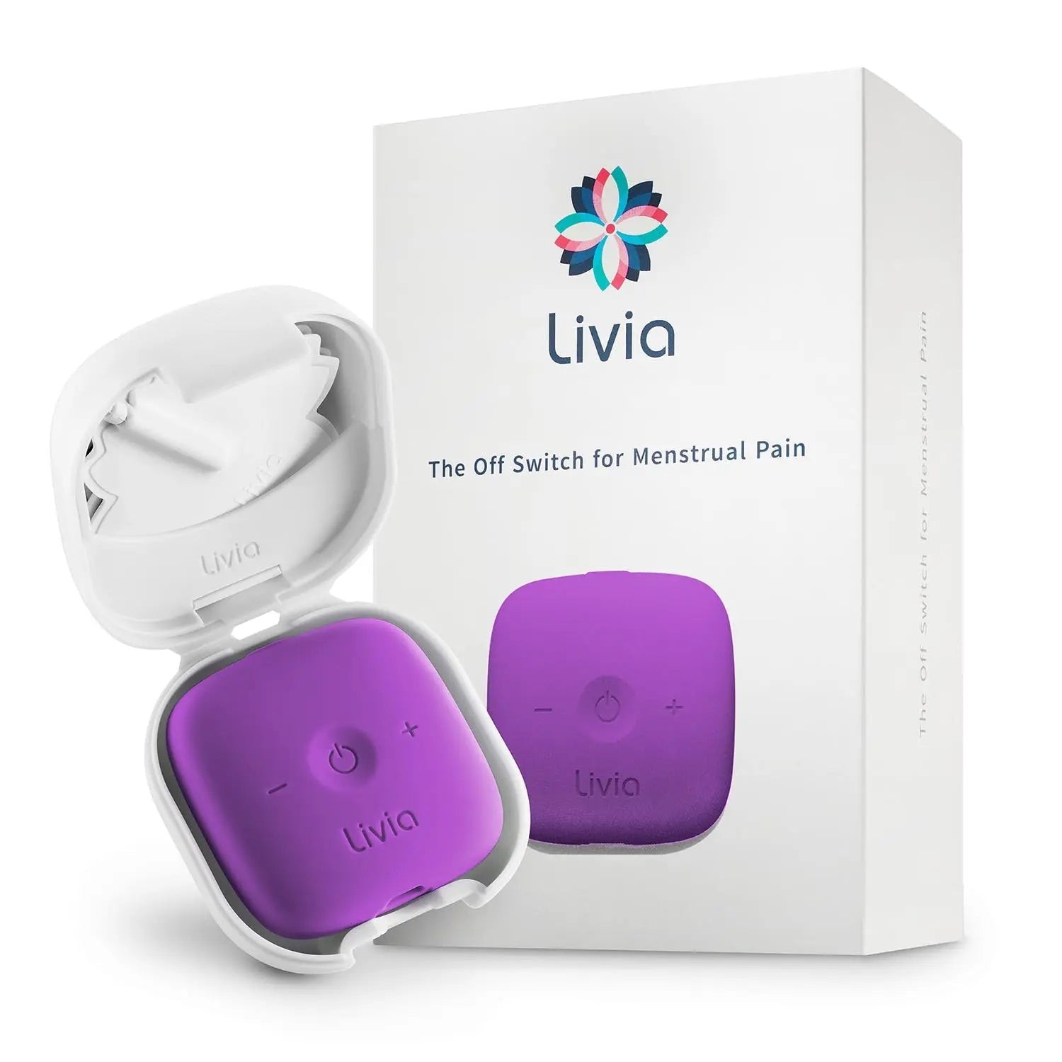 Livia Menstrual Pain Relief Device, Purple – Off-Switch for Period Pain – Portable & Discreet – Rechargeable, Up to 8 Hours Battery – Complete Kit with Stick-On Pads – The Go-to Travel Partner Livia uk supplements