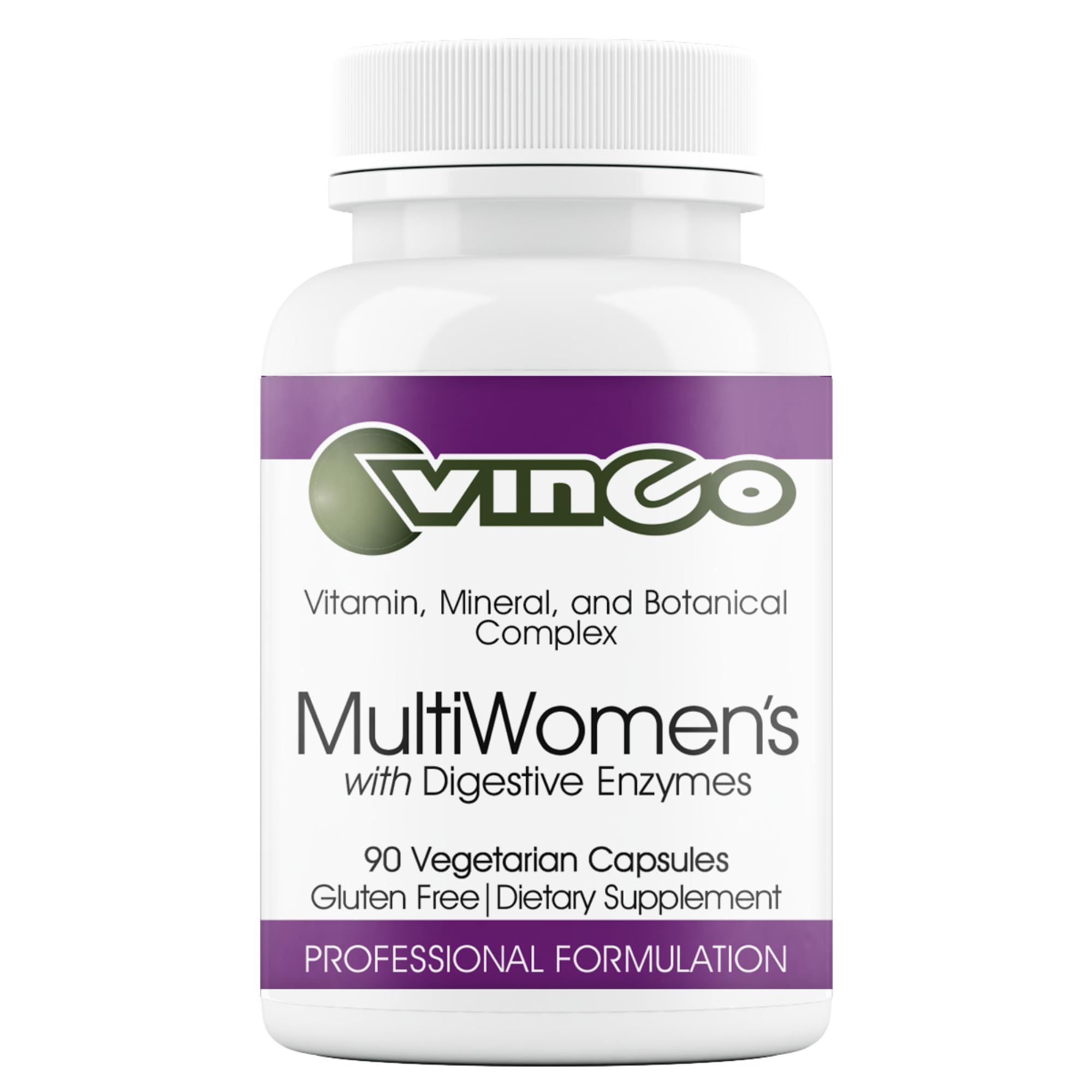 Vinco Inc - MultiWomen’s with Digestive Enzymes Daily Supplement | (90 Capsules) | Multivitamin for Women | Supports Energy, Hormone Balance, Immunity & Digestion | Gluten Free & Vegetarian Vinco uk supplements