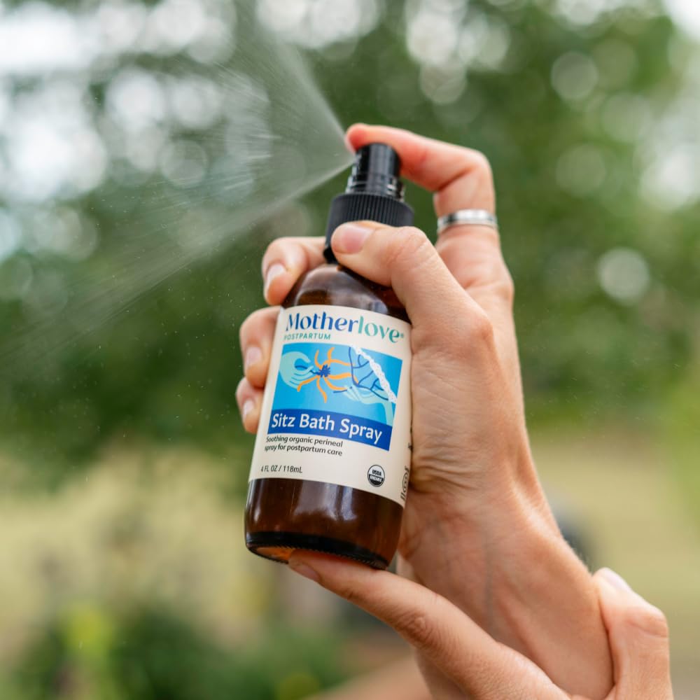 Motherlove Sitz Bath Spray (2 oz) Sitz Bath for Postpartum Care—Herbal Perineal Spray w/Witch Hazel—USDA Organic, Vegan, & Cruelty Free Motherlove uk supplements