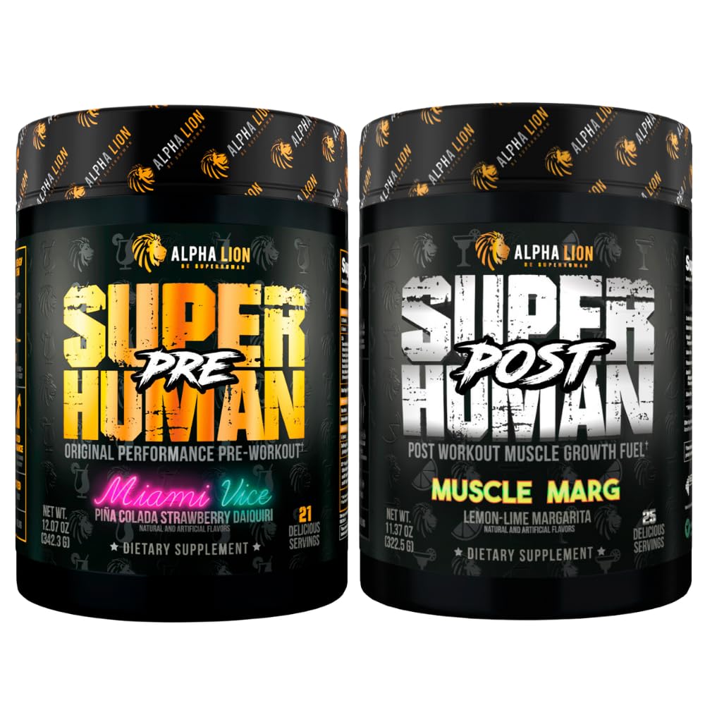 ALPHA LION Superhuman Pre Workout Powder & Post Workout Recovery Bundle, Sustained ALPHA LION uk supplements