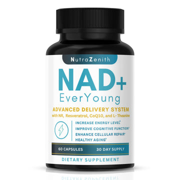 NAD+ Supplement with Nicotinamide Riboside (NMN Alternative), CoQ10 & Resveratrol – 60 Capsules for Healthy Aging Support, Energy Boost & Cognitive Function Enhancement – Cellular Renewal & Vitality Arazo Nutrition uk supplements