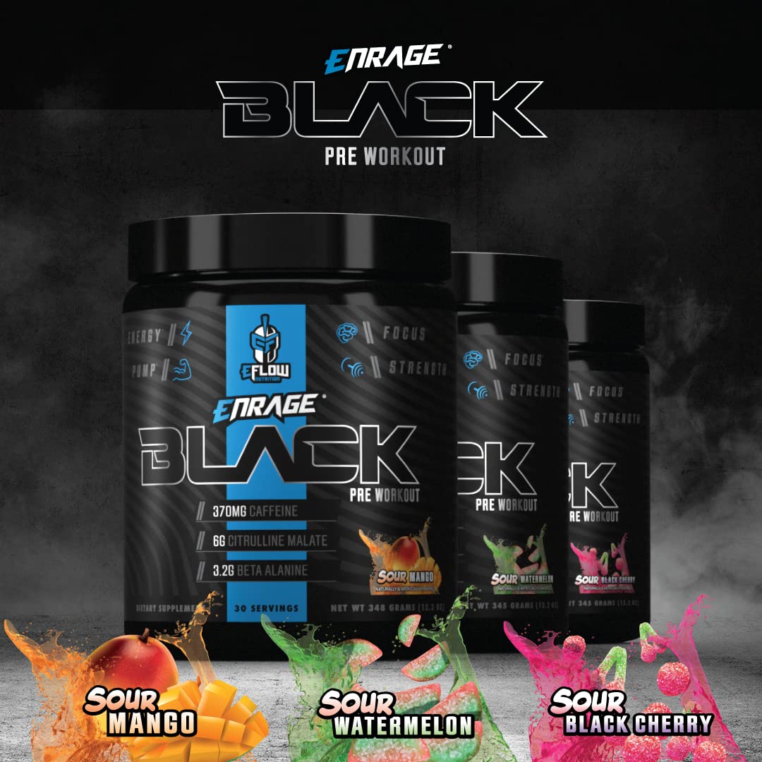 eFlow Nutrition Enrage Black High Stimulant Pre Workout Supplement - Preworkout Powder eFlow Nutrition uk supplements