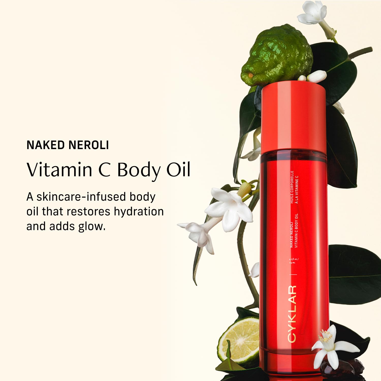 CYKLAR Vitamin C Body Oil for Women and Men. Moisturizing Naked Neroli Scented Body Serum for Glowing Skin. Nourishing, Hydrating After-Shower and Bath Skin Care Moisturizer, 4.2 Fl Oz CYKLAR uk supplements