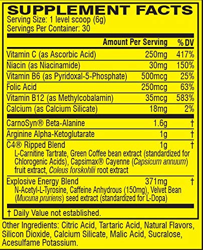 Cellucor C4 Ripped Pre Workout Powder + Fat Burner, Cherry Limeade, 30 Servings Cellucor uk supplements