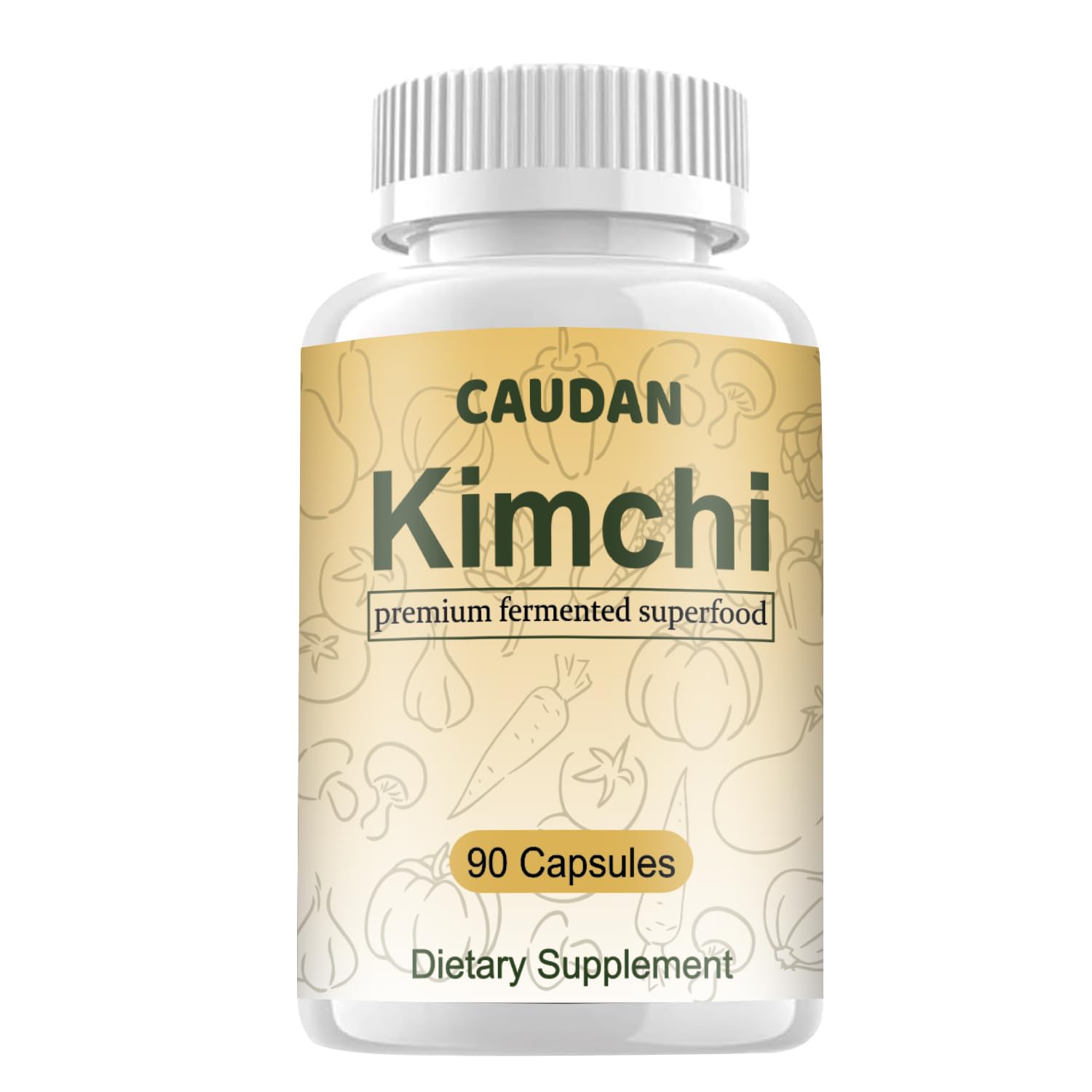 CAUDAN Kimchi Capsules, Kimchi Supplement, Probiotics & Enzymes Supports Gut & Digestive Health, Taste Well, Fermented Superfood for Antioxidant Support, 90 Vegan Capsules CAUDAN uk supplements