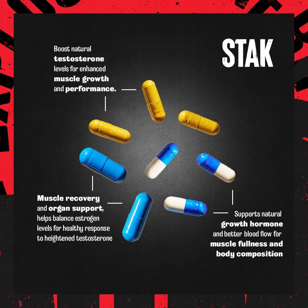 Animal Stak – Complete Natural Hormone Booster Supplement with Tribulus – Natural Testosterone Booster for Athletes – Contains Estrogen Blockers – 1 Month Cycle Animal uk supplements