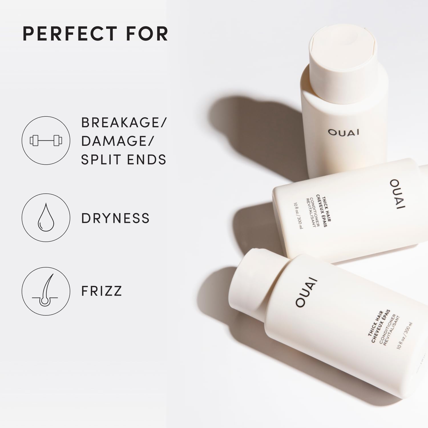 OUAI Thick Hair Conditioner Refill - Moisturizing Conditioner for Dry, Frizzy Hair - Keratin, Marshmallow Root, Shea Butter and Avocado Oil - Paraben, Phthalate & Sulfate Free (32 Oz) OUAI uk supplements