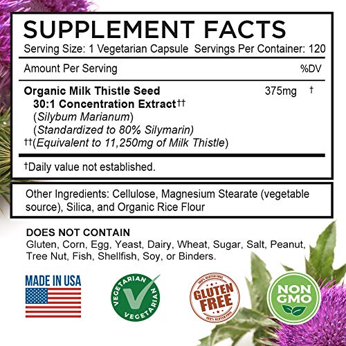 FarmHaven USDA Organic Milk Thistle Capsules | 11250mg Strength | 30X Concentrated FarmHaven uk supplements