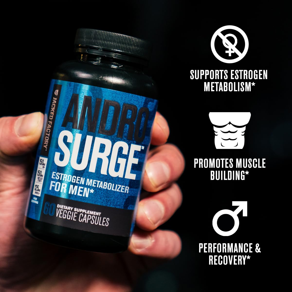 Jacked Factory Androsurge Estrogen Blocker for Men - Natural Testosterone Booster for Men & Estrogen Metabolizer with Tongkat Ali, DIM, Long Jack & More Jacked Factory uk supplements