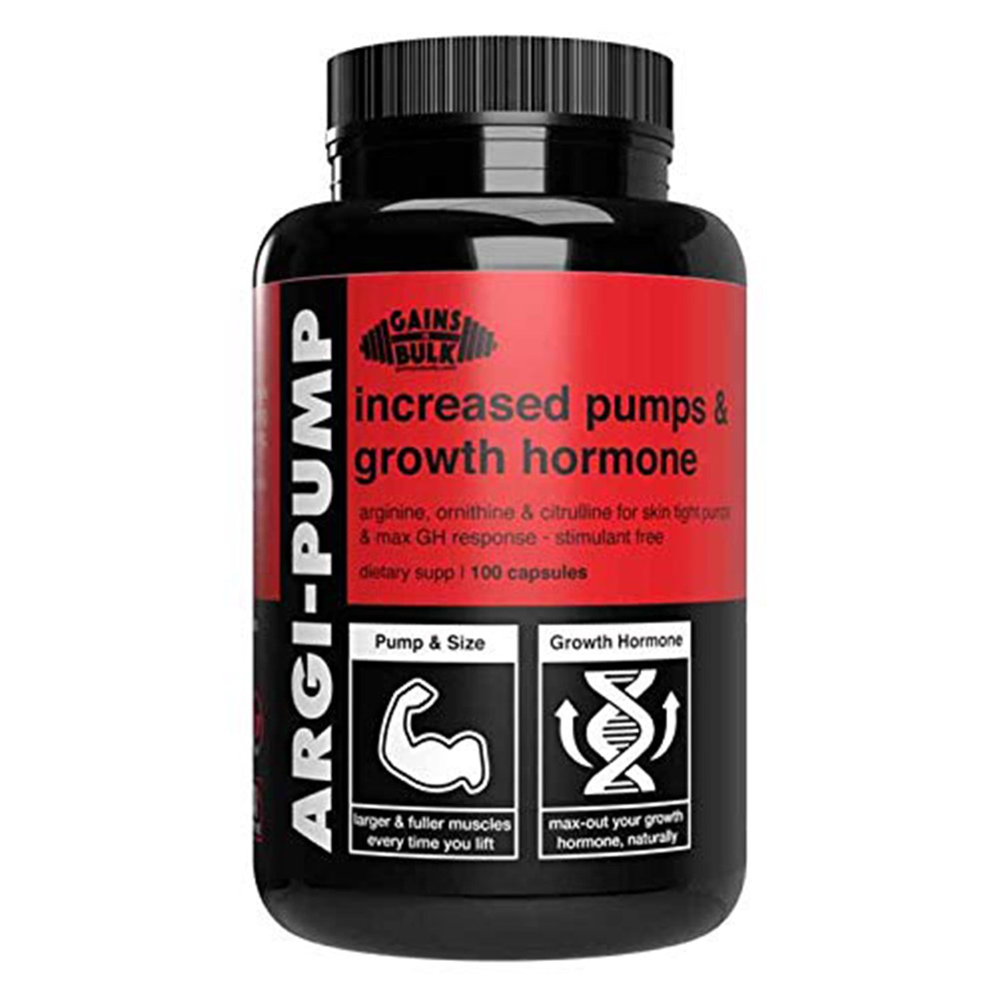 Gains in Bulk, Argi Pump, L-Arginine Nitric Oxide Booster with L-Citrulline and L-Ornithine GAINS IN BULK GAINSINBULK.COM uk supplements