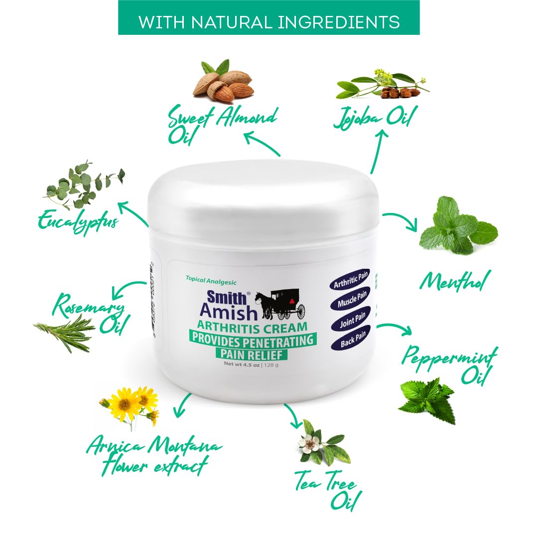 Smith Amish Arthritis Cream. Soothing and Cooling. 4.5 oz jar Smith Amish uk supplements