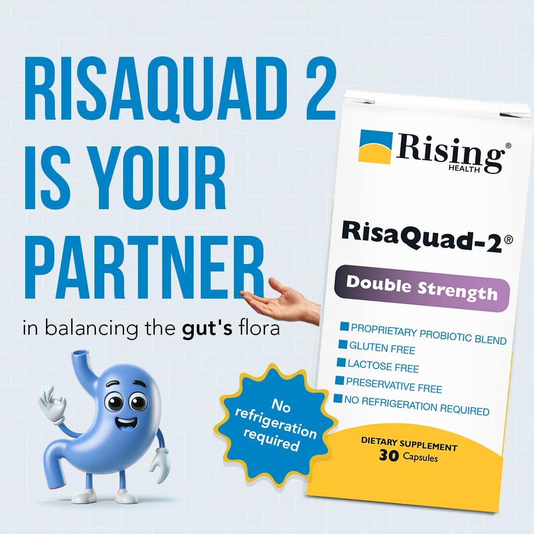 Rising Risaquad-2 Probiotic Dietary Supplement -375mg Pack of 30 Capsules Rising uk supplements