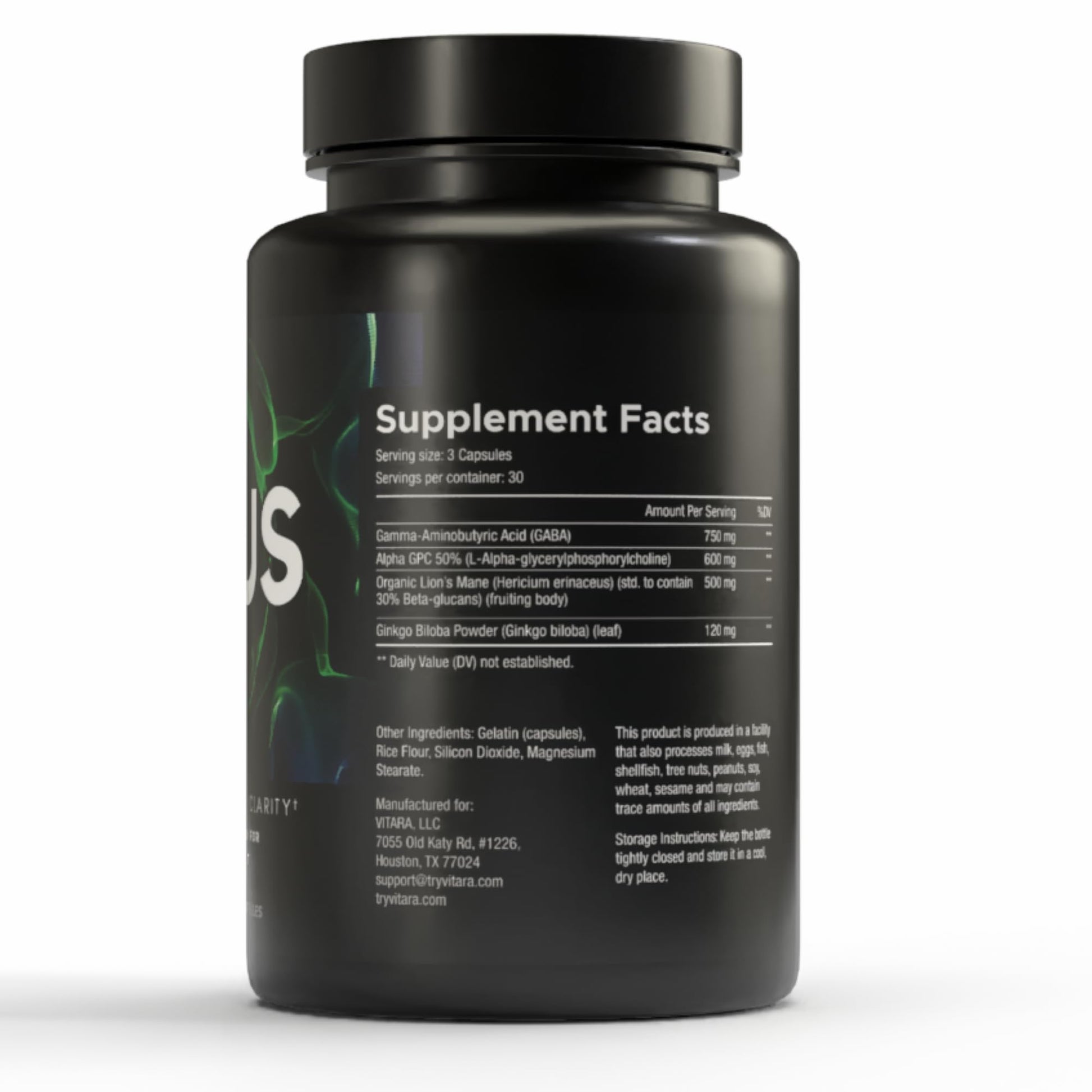 VITARA Focus First– Calm, Clear, Mental Focus Nootropic | Brain Support with Alpha GPC, Lion's Mane, GABA & Ginkgo Biloba VITARA uk supplements