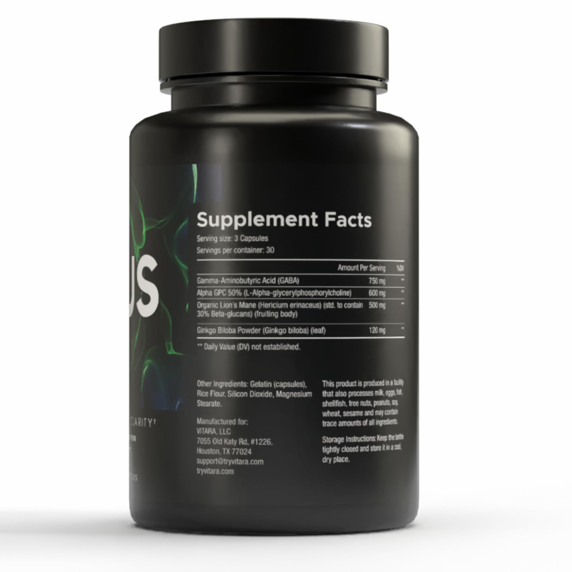 VITARA Focus First– Calm, Clear, Mental Focus Nootropic | Brain Support with Alpha GPC, Lion's Mane, GABA & Ginkgo Biloba VITARA uk supplements