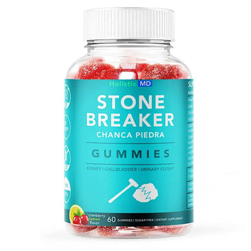 Holistic MD Stone Breaker Chanca Piedra 1,500mg Gummies Kidney Stones Cleanse Gallbladder Formula | Plus Cranberry Extract Might Help Urinary Tract Flush Impurities | Fast Absorption Sugar Free 60ct Holistic MD uk supplements