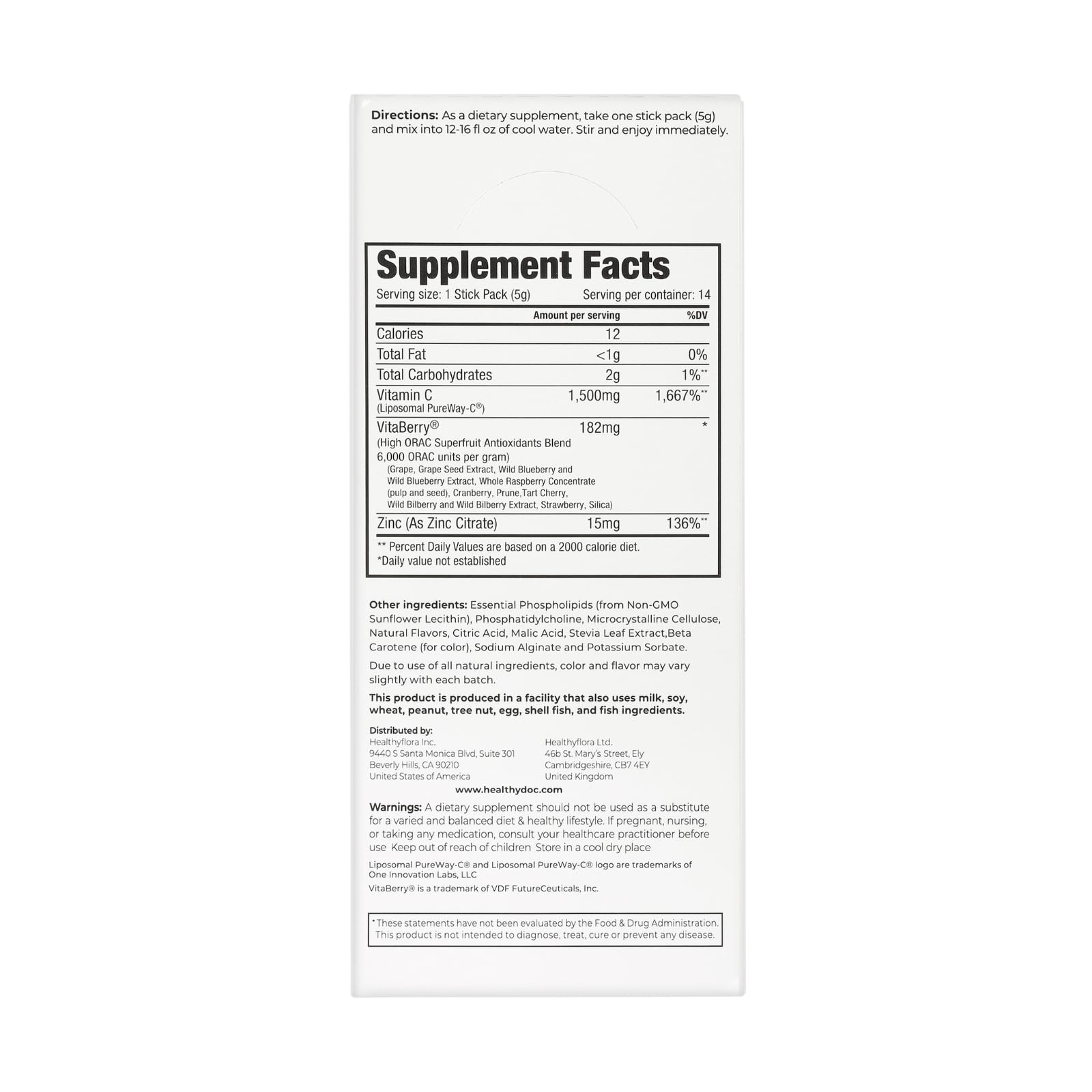 DR. NIGMA Super Vitamin C Cocktail Powder | Science-Based Beauty and Wellness | Powerful Combo of Vital Nutrients to Support Optimal Health and Vitality | 14 Servings | 2.46 oz DR. NIGMA uk supplements