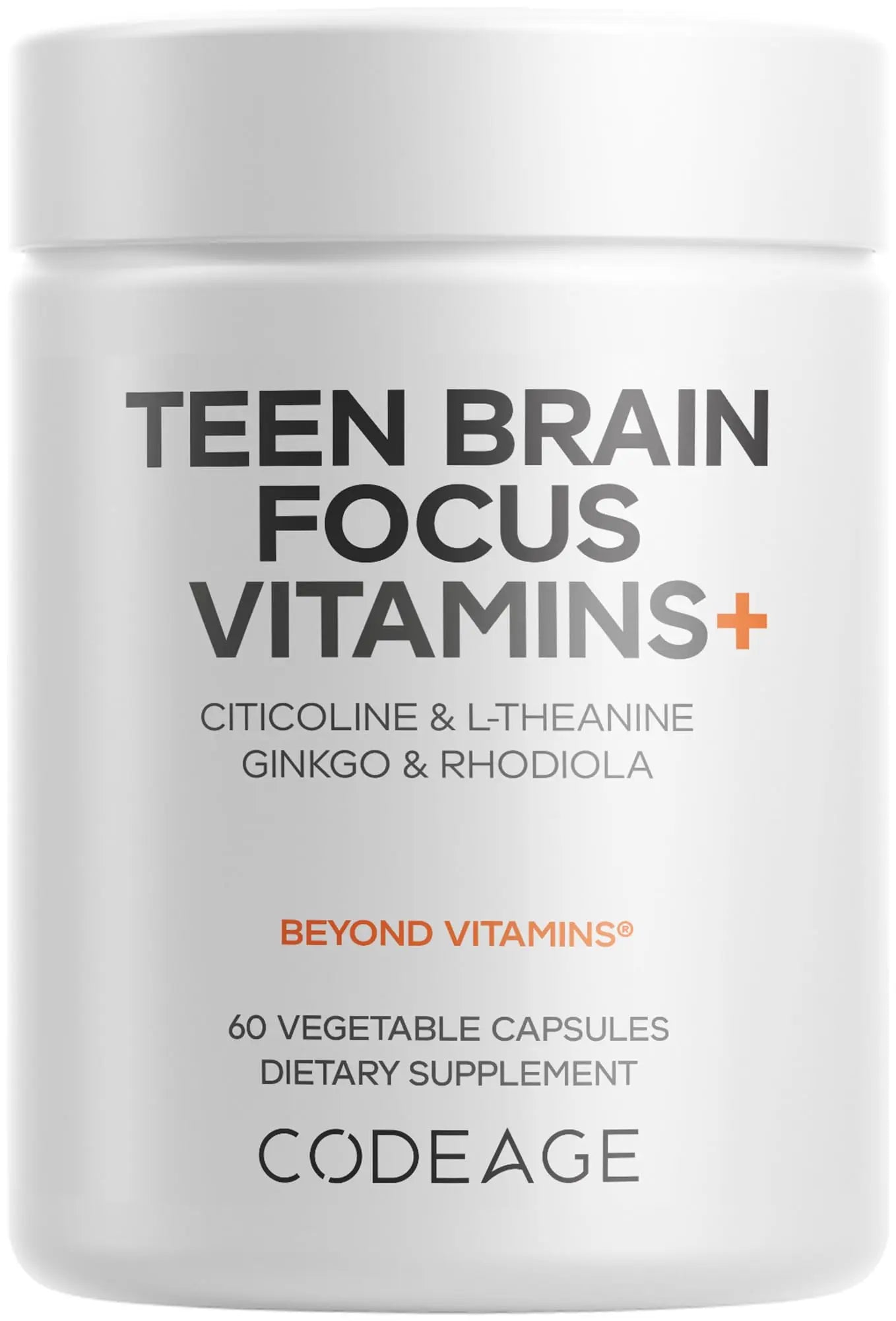 Codeage Teen Brain Focus Vitamins+ Citicoline Cognizin, L-Theanine, Ginkgo, Rhodiola, Lavender, Magnesium, Vitamin B6, B12, Folate Codeage uk supplements