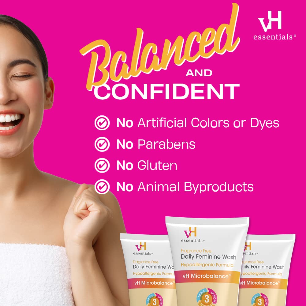 vH essentials Daily Feminine Wash - Fragrance Free, Hypoallergenic with Tea Tree Oil vH essentials uk supplements