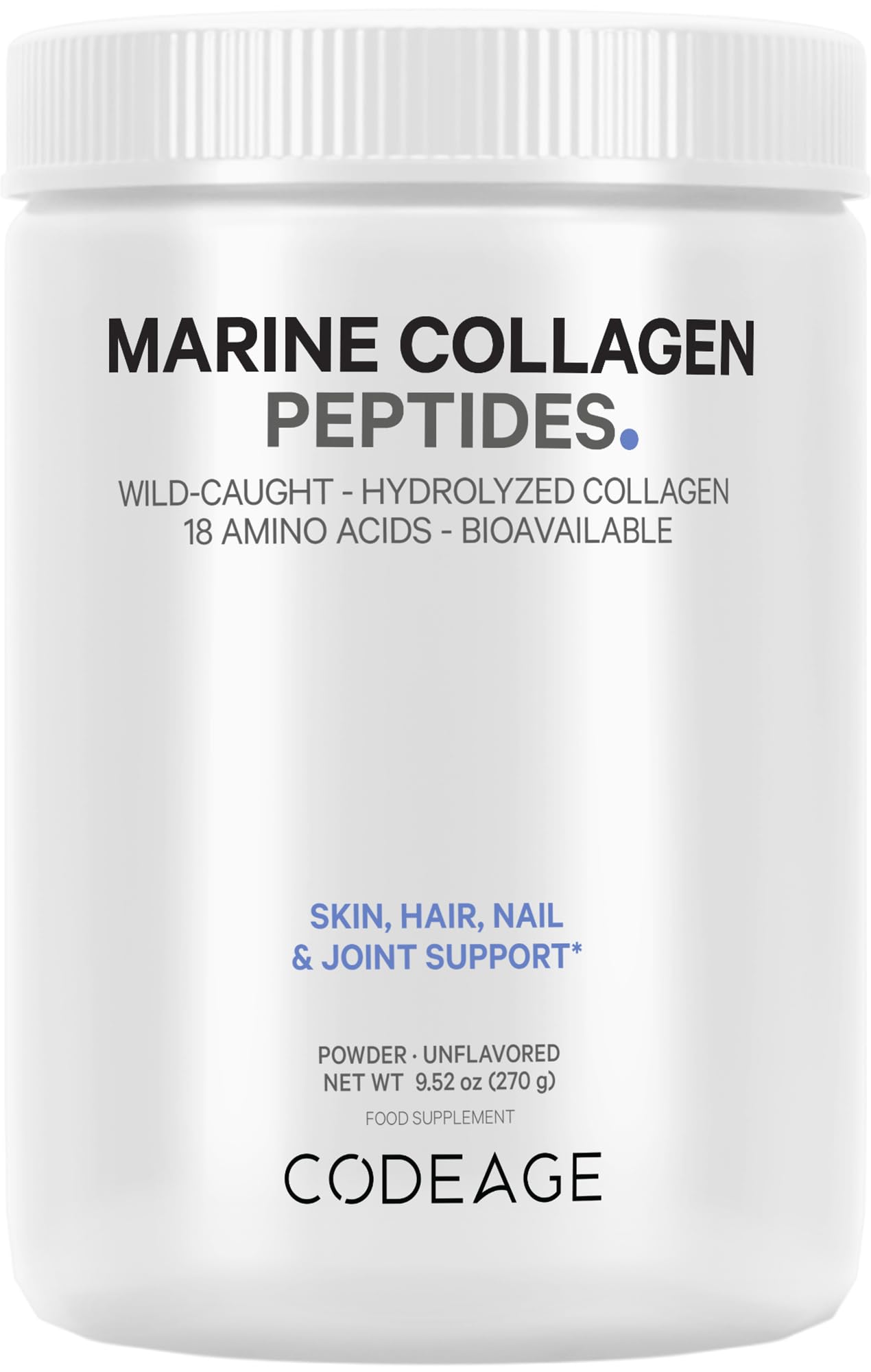 Codeage Marine Collagen Powder - Wild-Caught Hydrolyzed Fish Collagen Peptides - Type 1 & 3 Collagen Codeage uk supplements