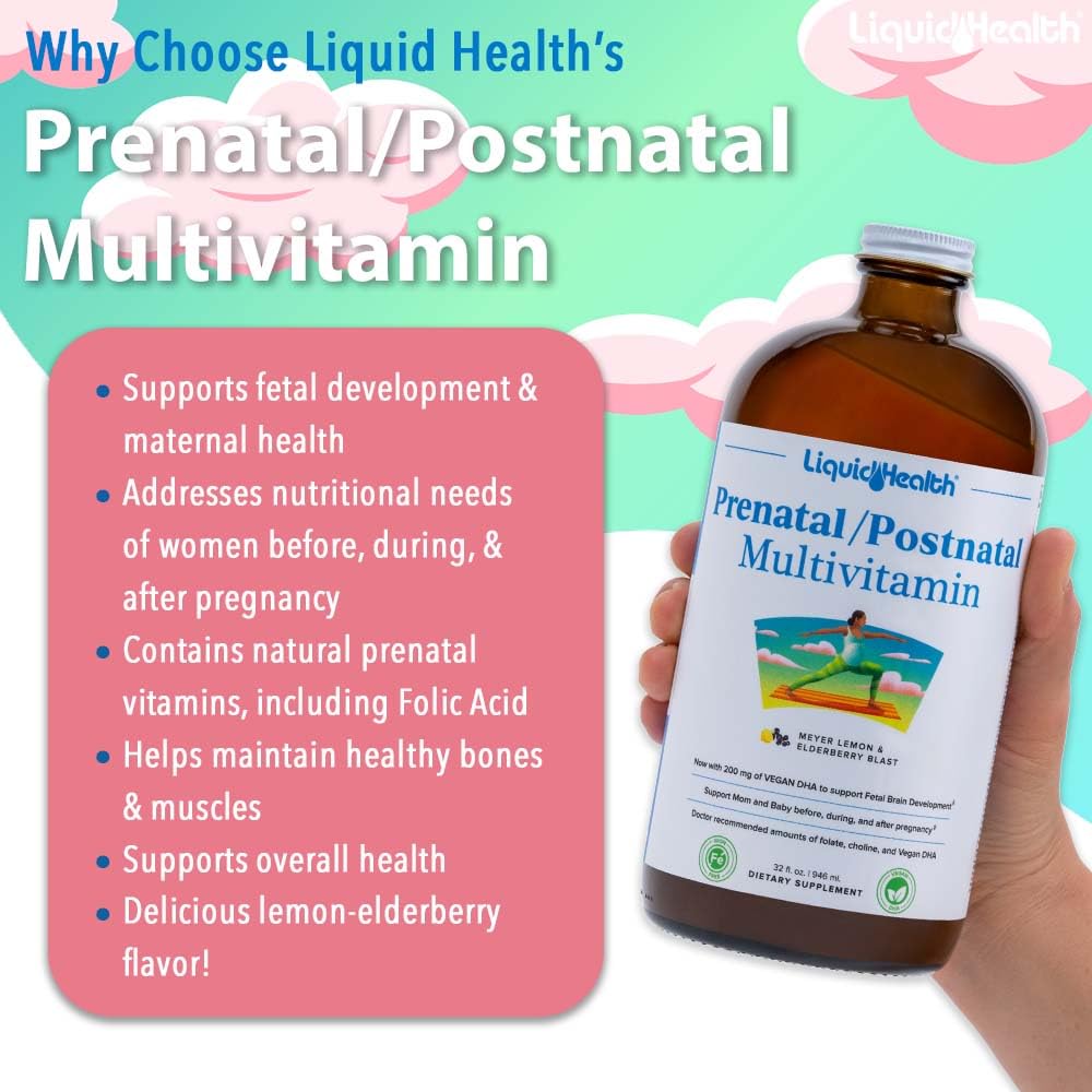 LIQUIDHEALTH Prenatal/Postnatal Multiple Liquid Women's Multivitamin with Real Folate LIQUIDHEALTH uk supplements