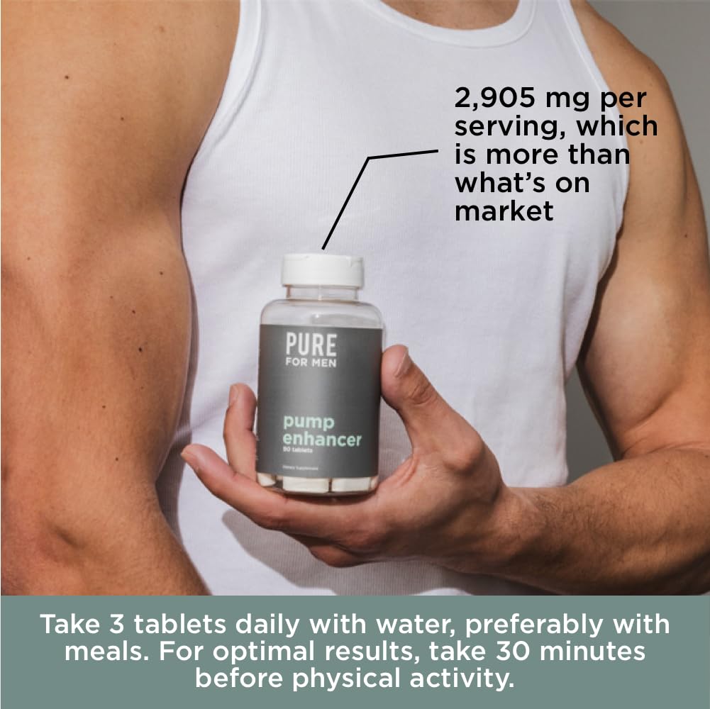 Pure for Men Pump Enhancer | Pre Workout Supplement for Muscle Pump, Stamina Pure for Men uk supplements