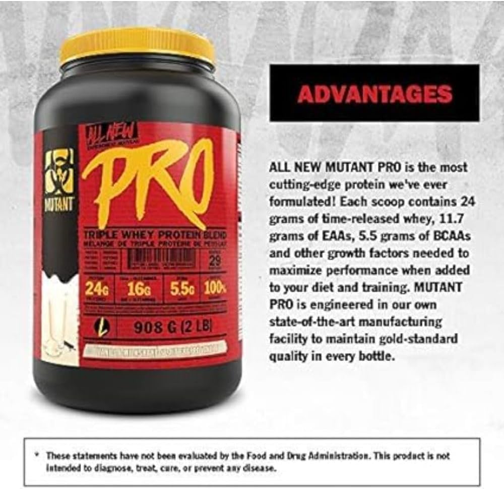 Mutant Pro – Triple Whey Protein Supplement – Time-Released for Enhanced Amino Acid Absorption Mutant uk supplements