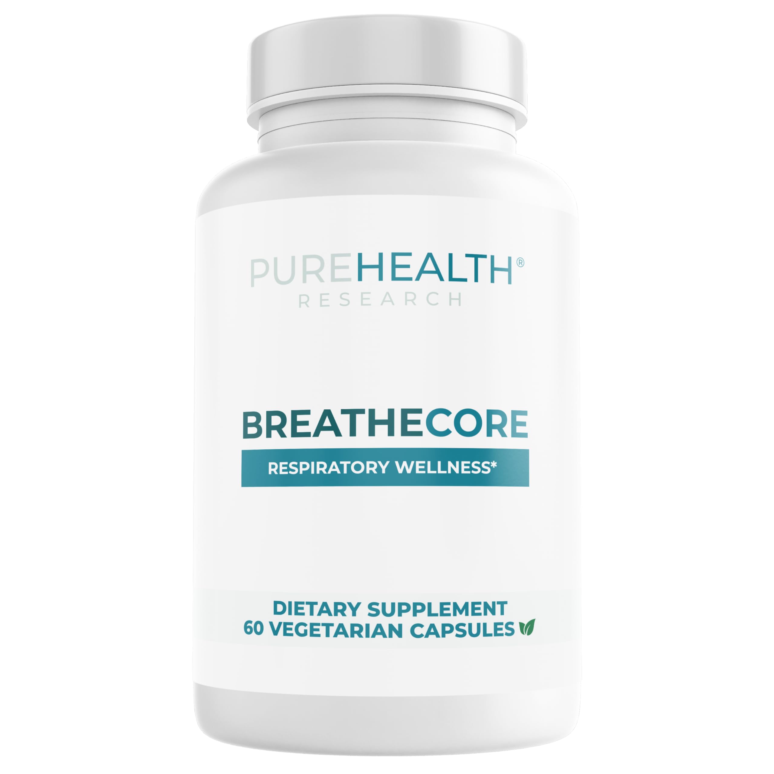 PUREHEALTH RESEARCH BreatheCore - Lung Detox for Smokers - Lung Cleanse & Support Supplement for Women & Men - Ginger Root, Ginkgo Biloba, St Johns Wort, Panax Ginseng & More - 60 Capsules PUREHEALTH RESEARCH uk supplements
