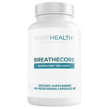 PUREHEALTH RESEARCH BreatheCore - Lung Detox for Smokers - Lung Cleanse & Support Supplement for Women & Men - Ginger Root, Ginkgo Biloba, St Johns Wort, Panax Ginseng & More - 60 Capsules PUREHEALTH RESEARCH uk supplements