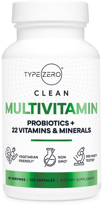 Type Zero Multivitamin Capsules (120 Capsules) (1300 mg) - with Probiotics + 22 Vitamins and Minerals, GMO-Free Type Zero uk supplements