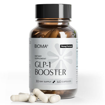 BIOMA GLP-1 Booster - Natural Appetite Control Supplement with Clinically Proven Probiotics, Prebiotics & Postbiotics - Support Weight Management & Satiety, (60 Capsules - 30 Day Supply) BIOMA uk supplements