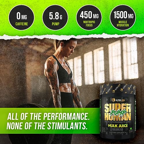 ALPHA LION Superhuman Pump Pre Workout Powder, Nootropic Caffeine & Stim Free ALPHA LION uk supplements