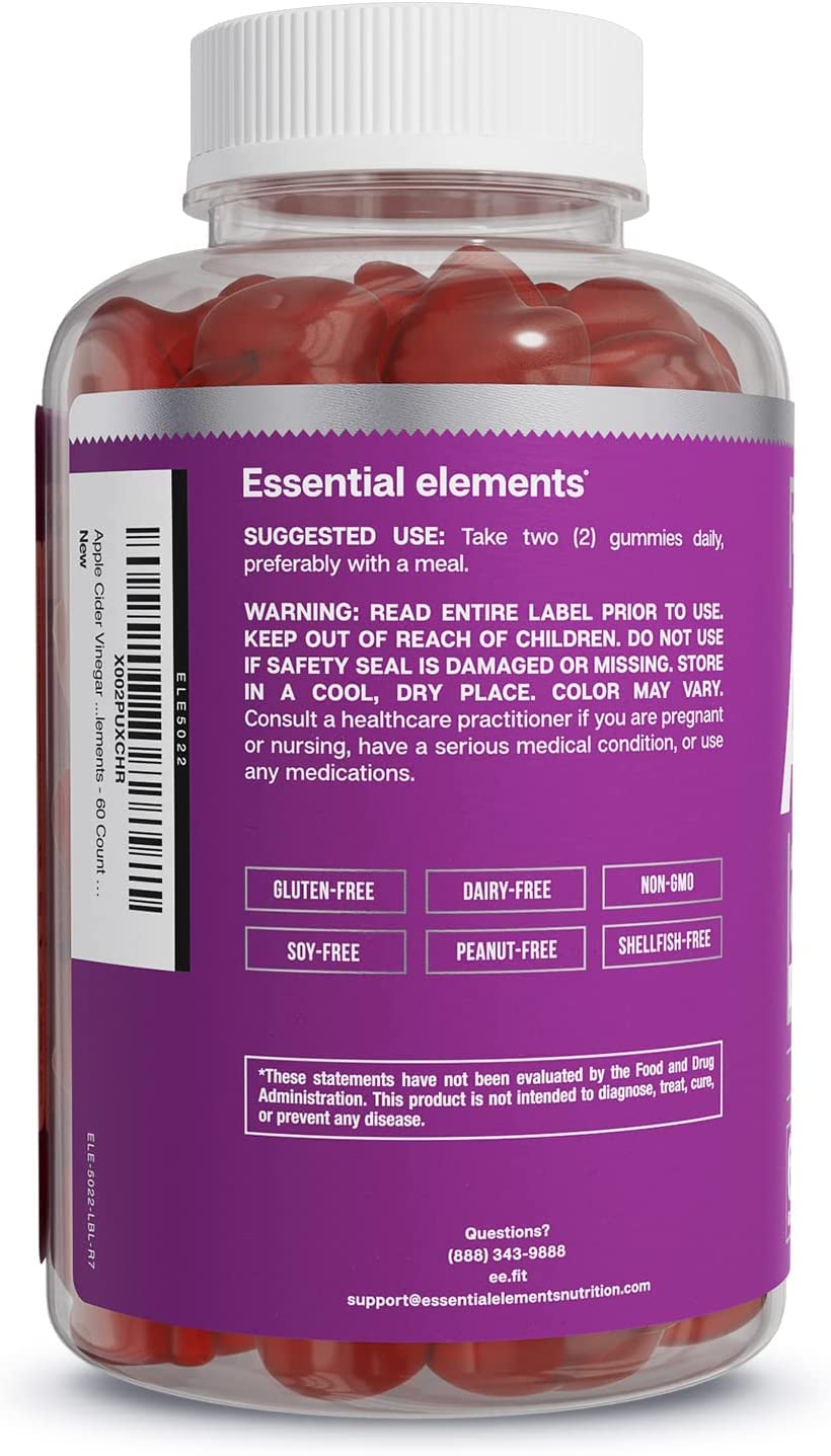 Essential Elements Apple Cider Vinegar Gummies from The Mother - Naturally-Sourced Essential Elements uk supplements