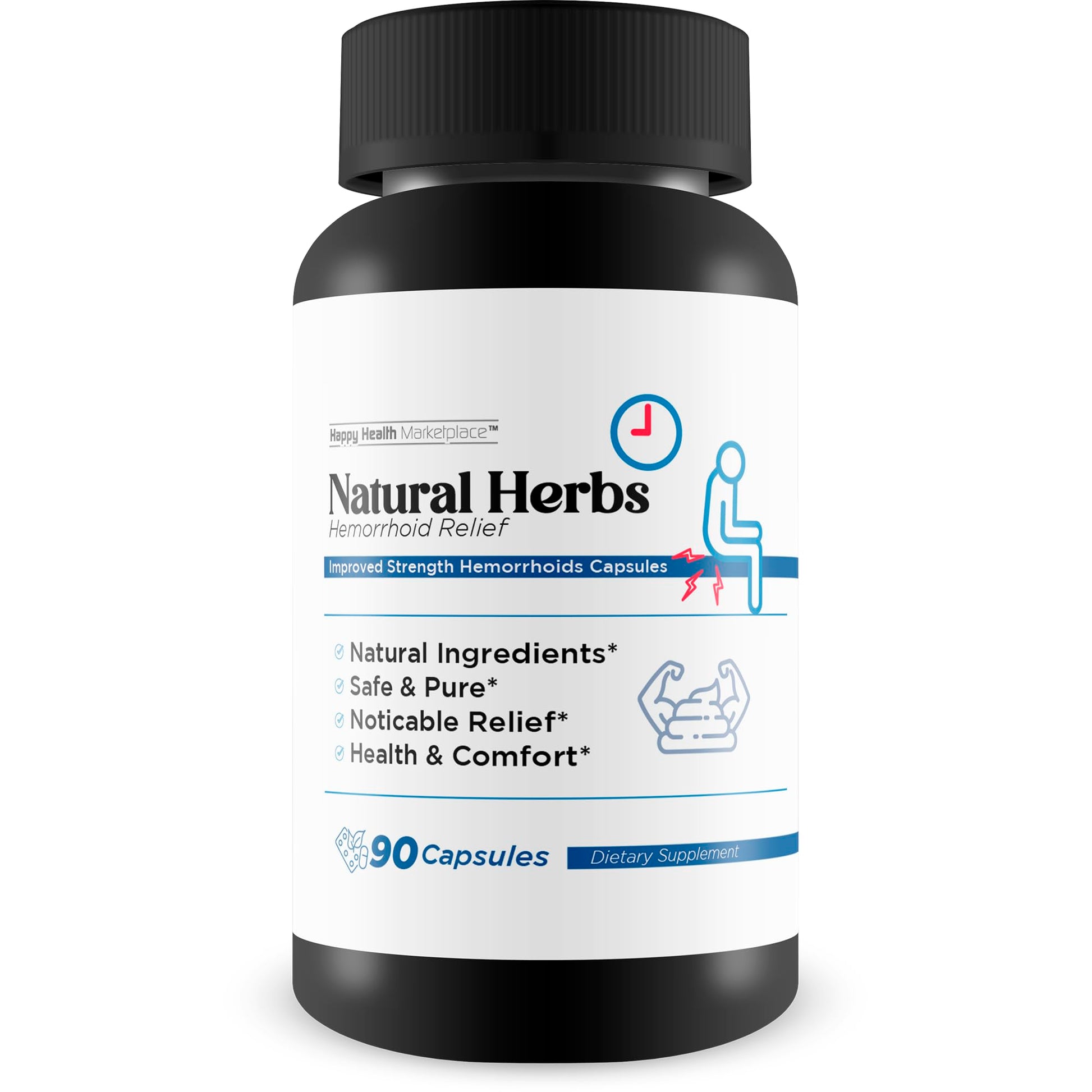 Natural Herbs Hemorrhoids Capsules - Our Best Hemorrhoid Relief Supplement - Premium Natural Herbs Strength Hemorrhoids Capsules - Hemorrhoids Natural Herbs Hemorrhoid Treatment Hemorrhoids Treatment Happy Health Marketplace uk supplements