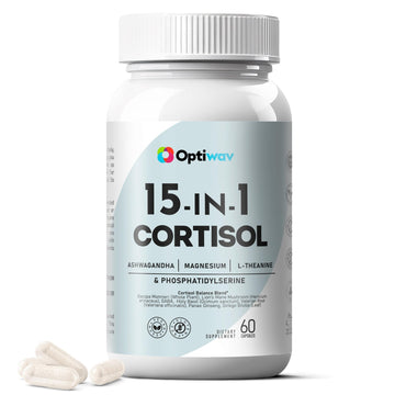 Optiwav Cortisol Detox Supplement for Women Men - Control & Lowering High Cortisol Level - Balance Calm Stress Relief Cleanse Adrenal Health Support - Magnesium Ashwagandha Cortisol Blocker Reducer Optiwav uk supplements