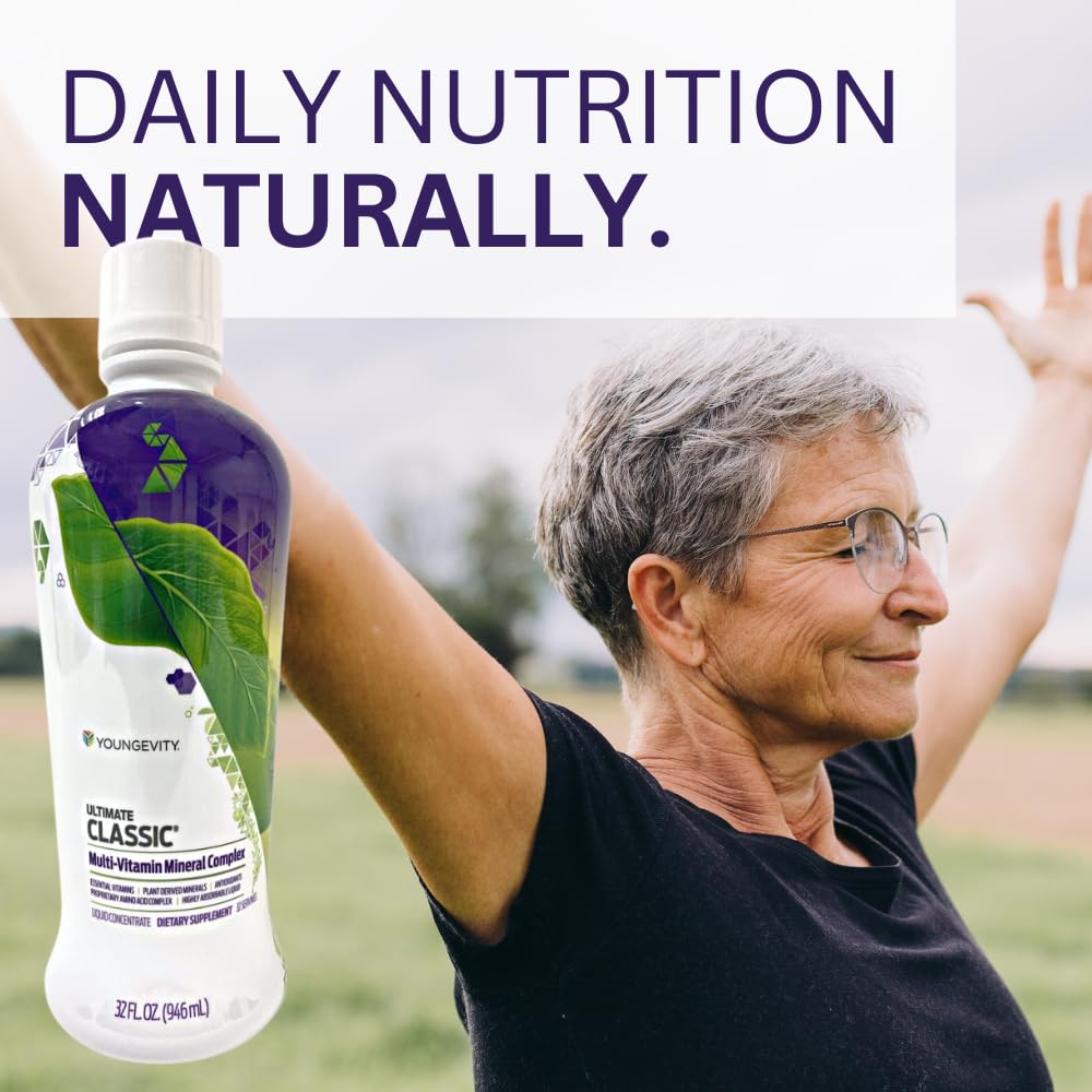 Youngevity Ultimate Classic® - Mega Multi-Vitamin & Mineral Complex - 16 Vitamins, 70+ Minerals, 12+ Amino Acids, Grape Seed, CoQ10, and More - Highly Absorbable Liquid (32 Fl Oz - Pack of 1) Youngevity uk supplements