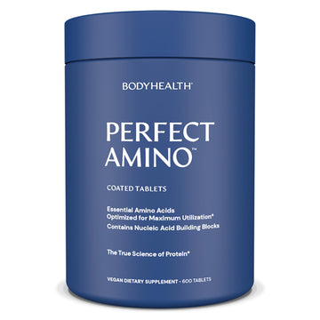 BodyHealth PerfectAmino (600 ct) Easy to Swallow Tablets, Essential Amino Acids Supplement with BCAAs, Vegan Protein for Pre/Post Workout & Muscle Recovery with Lysine, Tryptophan, Leucine, Methionine BodyHealth uk supplements