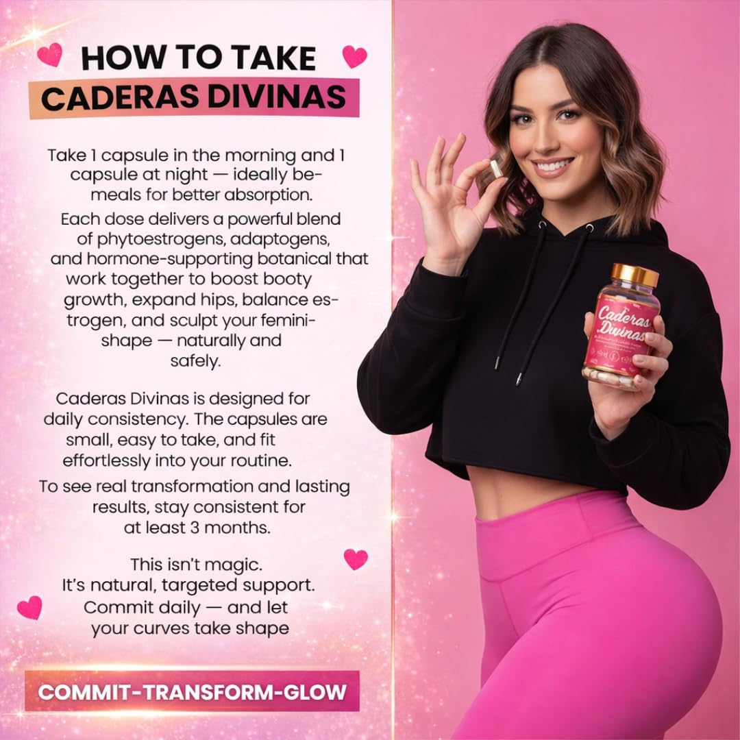 Caderas Divinas : Bigger Booty & Wider Hips – Aguaje + Maca Pills with Moringa & Saw Palmetto – 4 Super Ingredients for Natural Curve Growth – by CurvyFruit – 60 Capsules Curvy Fruit uk supplements