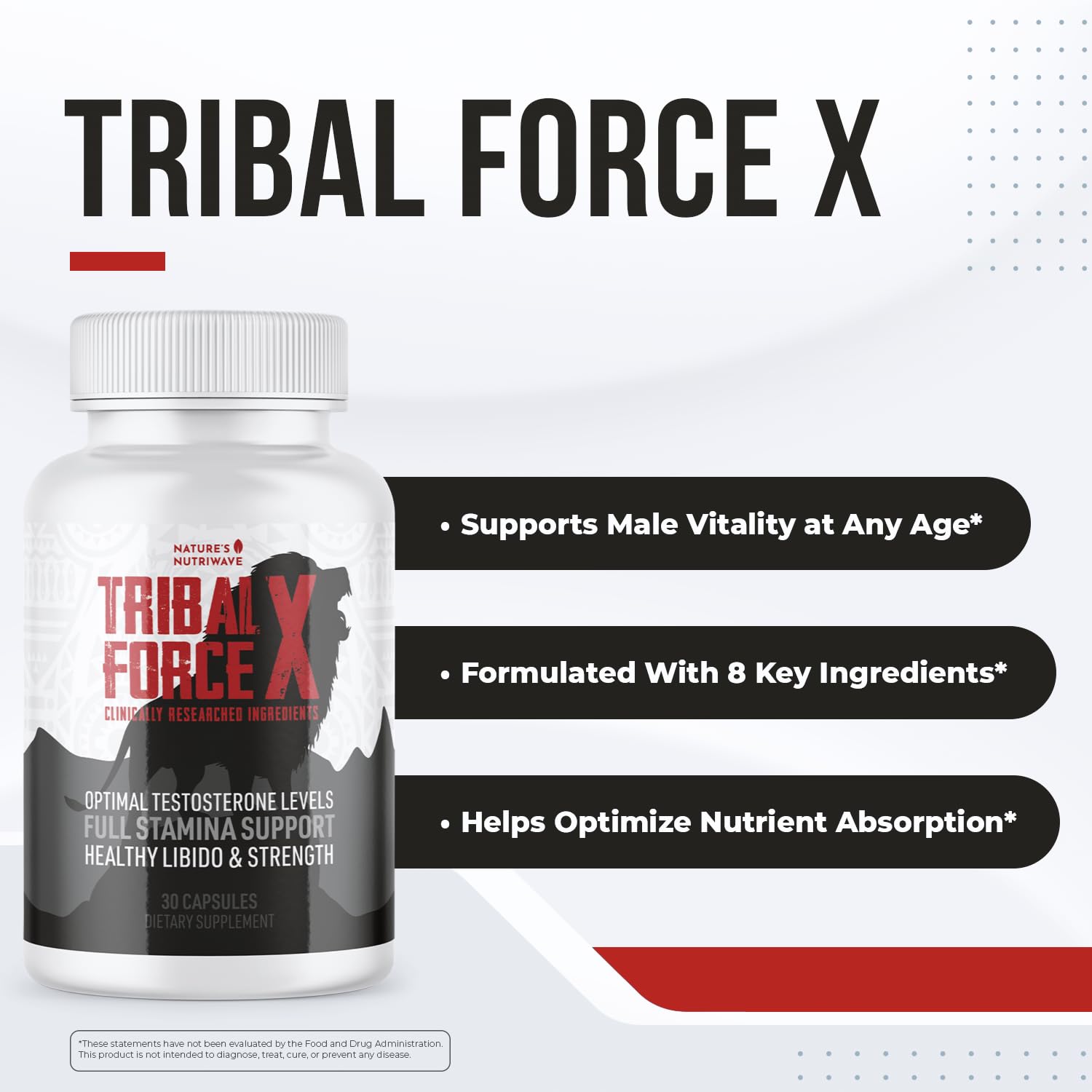 Nature’s NutriWave TribalForce X – Daily Botanical Supplement with Ginkgo Biloba, Bacopa, & Amino Acids – Non-GMO, Natural & Stimulant-Free Formula, Made in USA – 30 Capsules, 1 Month Supply Nature’s NutriWave uk supplements