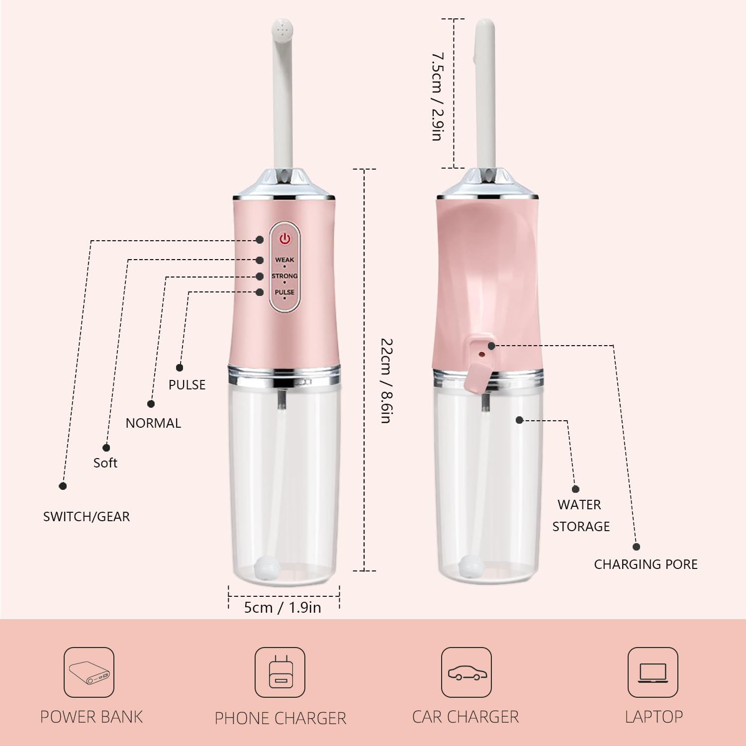 Electric Portable Bidet -Mobile Toilet Shower-Butt Shower Replacing Wet Wipes - for Travel GOMETRS uk supplements