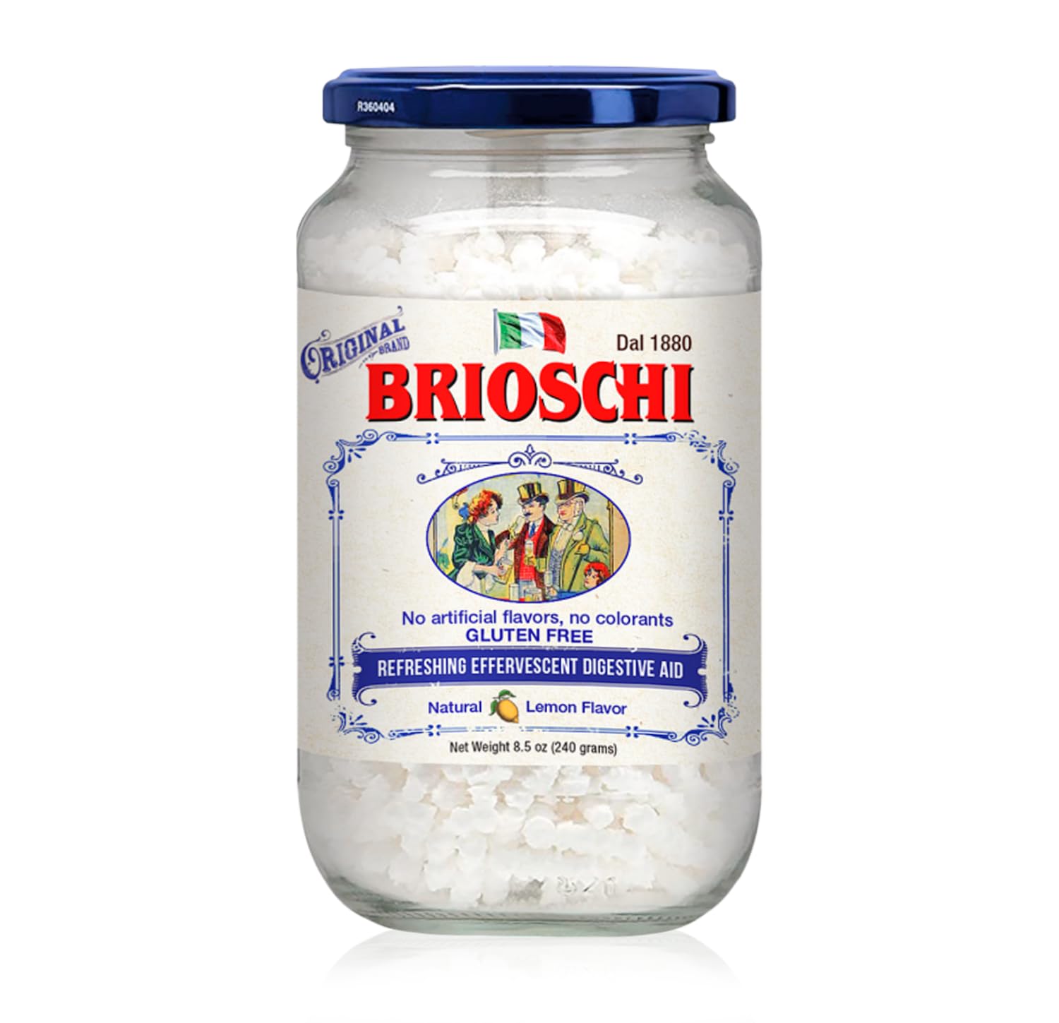 Brioschi Italian Lemon Flavored Refreshing Effervescent | Digestive Aid, Heartburn, Upset Stomach, Acid Indigestion | Gluten Free, No Colorants, No Artifictial Flavors | 48 Servings | 8.5 oz Glass Brioschi uk supplements